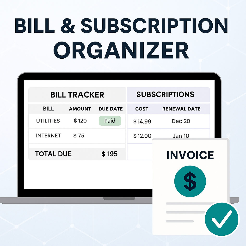 Bill & Subscription Organizer